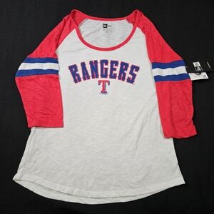 New Texas Rangers Baseball New Era Women's Ragland T-shirt XL White MLB NWT